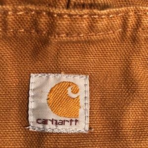 12  month Carhartt brown bib overalls for baby.